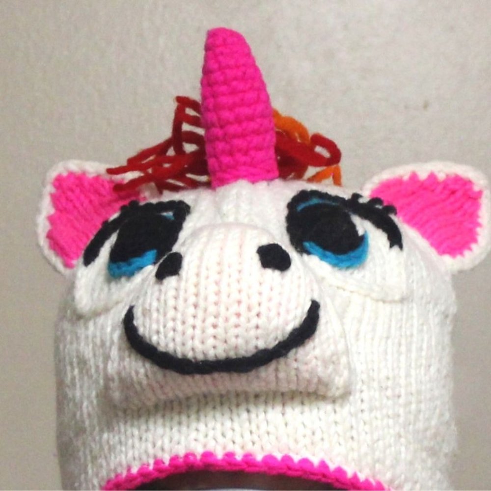 Latin American Unicorn Beanie Wool  Balaclava Tie Novelty